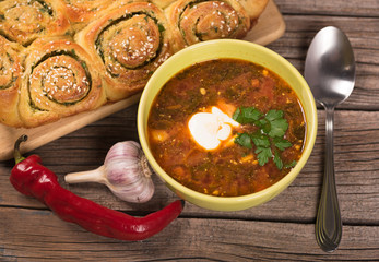 Delicious hot  borscht