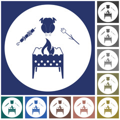 Brazier zephyr, kebab and chicken icon