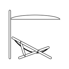 Icon of sea beach recliner with umbrella