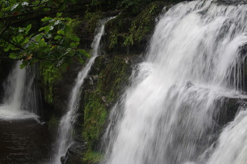 Fototapeta na wymiar brecon forest waterfall woodland