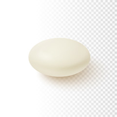 Realistic medical pill isolated on transparent background.