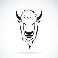 Vector of a buffalo head design on white background. Wild Animals. Easy editable layered vector illustration.