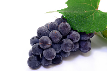 Grapes on the white background 