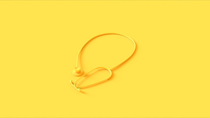 Yellow Stethoscope 3d illustration	 - obrazy, fototapety, plakaty