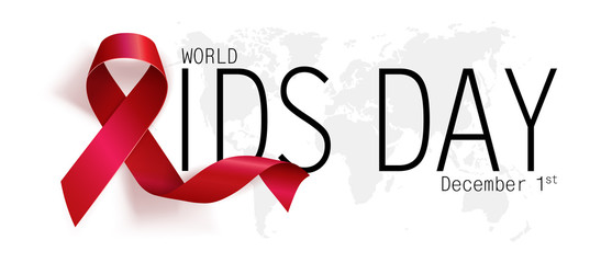 Aids Awareness. World Aids Day concept. Red Ribbon. Vector illustration EPS10