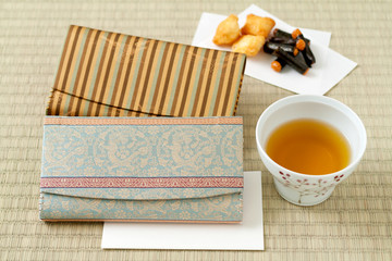 日本文化とお茶の時間　和室の風景　Japanese tea time