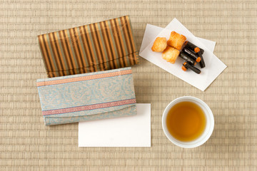 日本文化とお茶の時間　和室の風景　Japanese tea time