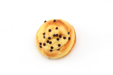 チョコ チップ パン チョコレート 白背景 