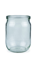 Empty half litre glass jar