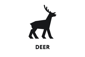 Geometric Deer Forest Animal Reindeer. Minimal Color Flat Line Outline Stroke Icon.