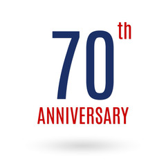 70 years anniversary logo. 70th anniversary celebration icon. Birthday, invitation, wedding, jubilee, company and business card design elements. Vector illustration.