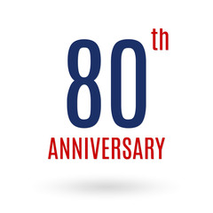 80 years anniversary logo. 80th anniversary celebration icon. Birthday, invitation, wedding, jubilee, company and business card design elements. Vector illustration.