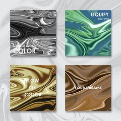 Liquid color covers set. Fluid shapes composition. Futuristic design posters. Vector banner. Template colorful cover. Futuristic modern art. Creative concept of shape fluid