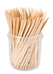 Toothpicks on white background