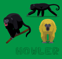 Howler Monkey Cartoon Vector Illustration