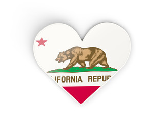 Heat with flag of california. United states local flags
