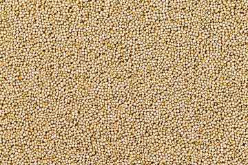 Macro image of quinoa grain top view background. Healthy super food pattern.