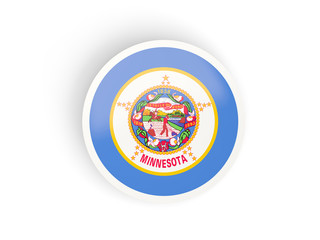 Round bended icon with flag of minnesota. United states local flags