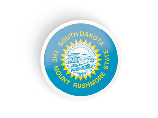 Round bended icon with flag of south dakota. United states local flags