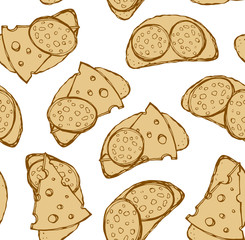 Piece of loaf. Vector pattern
