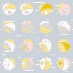 Vector geometric seamless abstract background, freehand doodles pattern.