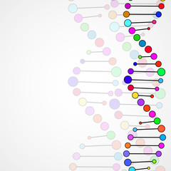 Abstract colorful spiral of DNA, stylish molecule background