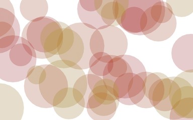 Multicolored translucent circles on a white background. Red tones. 3D illustration