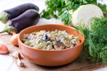 Vegetable stew in sour cream