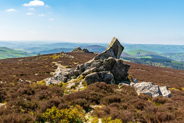 Shropshire landscape at the Stiperstones National Nature Reserve, England, UK