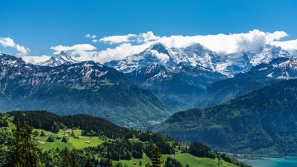 Switzerland, Beatenberg Alps panoramic view 