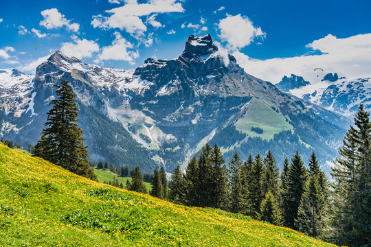 Switzerland, Engelberg Alps panoramic view 