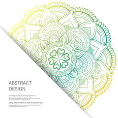 Ornament color card with mandala. Vintage decorative elements. Hand drawn background. Abstract design