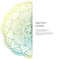 Ornament color card with mandala. Vintage decorative elements. Hand drawn background. Abstract design