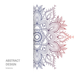 Ornament color card with mandala. Vintage decorative elements. Hand drawn background. Abstract design