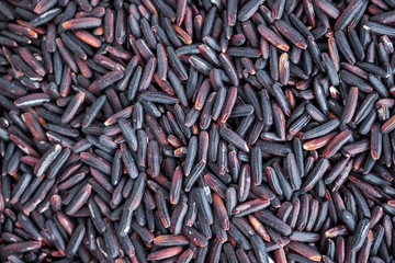 raw organic Thailand riceberry rice texture background