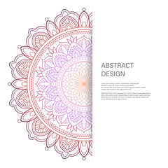 Ornament color card with mandala. Vintage decorative elements. Hand drawn background. Abstract design