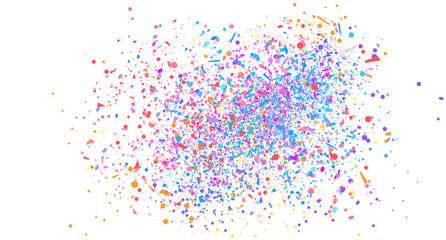 Confetti on white. Background with multicolored glitters. Pattern for design. Print for flyers, posters, banners and textiles. Greeting cards. Luxury texture