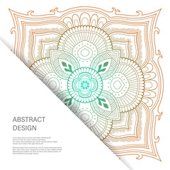 Ornament color card with mandala. Vintage decorative elements. Hand drawn background. Abstract design