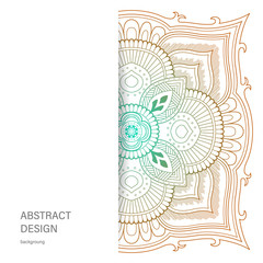 Ornament color card with mandala. Vintage decorative elements. Hand drawn background. Abstract design