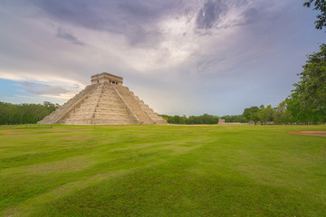 Amazing Kukulkan pyramid in Chichen Itza, Mexico