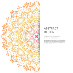 Ornament color card with mandala. Vintage decorative elements. Hand drawn background. Abstract design