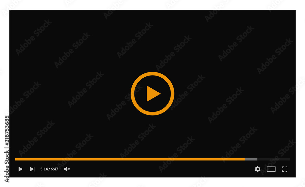 Wall mural multimedia player template for web and mobile apps.