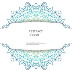 Ornament color card with mandala. Vintage decorative elements. Hand drawn background. Abstract design