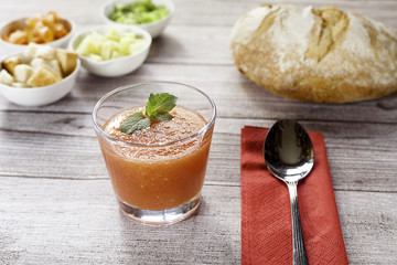 glass of Andalusian gazpacho