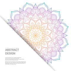 Ornament color card with mandala. Vintage decorative elements. Hand drawn background. Abstract design