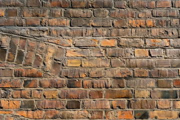 Brick wall of an old house