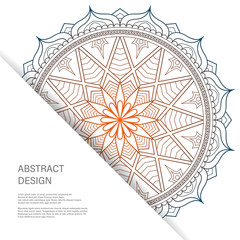 Ornament color card with mandala. Vintage decorative elements. Hand drawn background. Abstract design