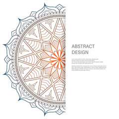 Ornament color card with mandala. Vintage decorative elements. Hand drawn background. Abstract design
