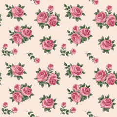  vector naadloze achtergrond met roze rozen in retro stijl © roomoftunes