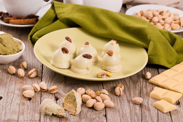 Pistachio truffles.